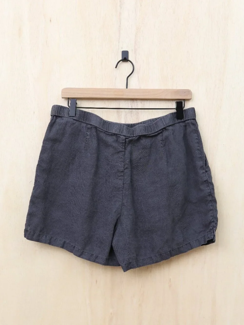 James Perse Linen-Blend Canvas Drawstring Shorts Dark Gray Size 3 (M/L)
